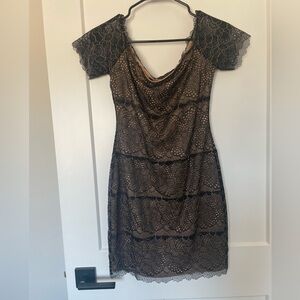 Guess Elegant Black Lace Cocktail Dress – Size S